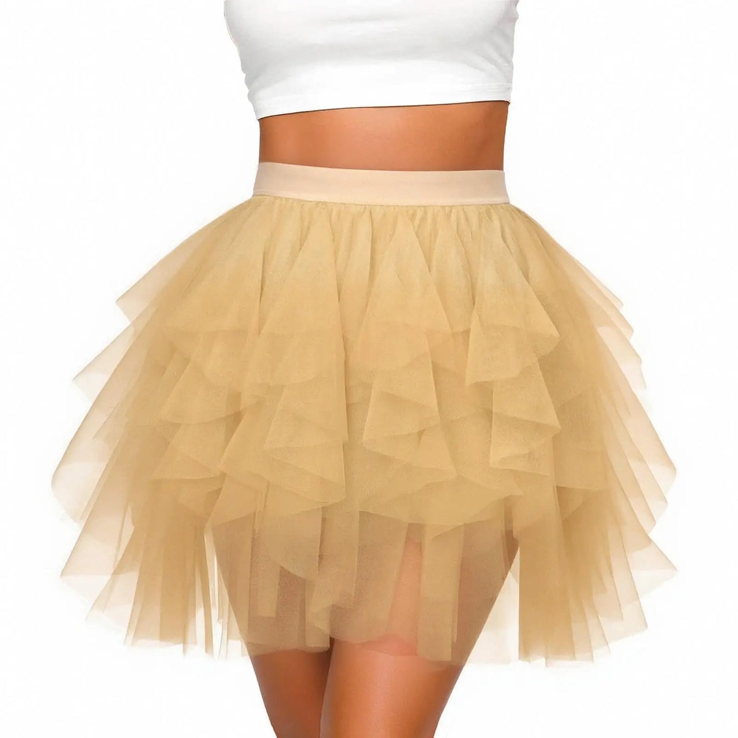 Mini Tutu en Tulle Jaune Champagne – Tenue de Soirée Pétillante