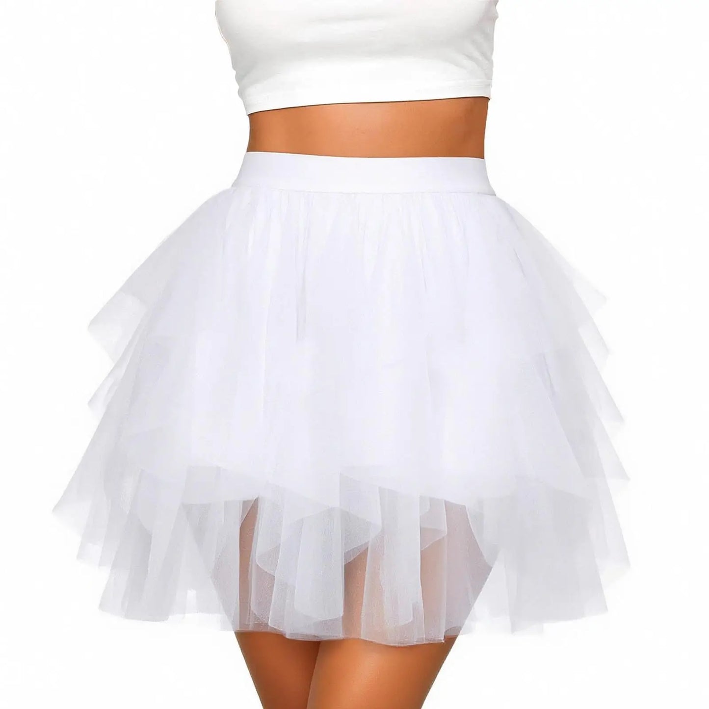 Mini Tutu en Tulle Blanc Neige – Déguisement Ange et Mariage