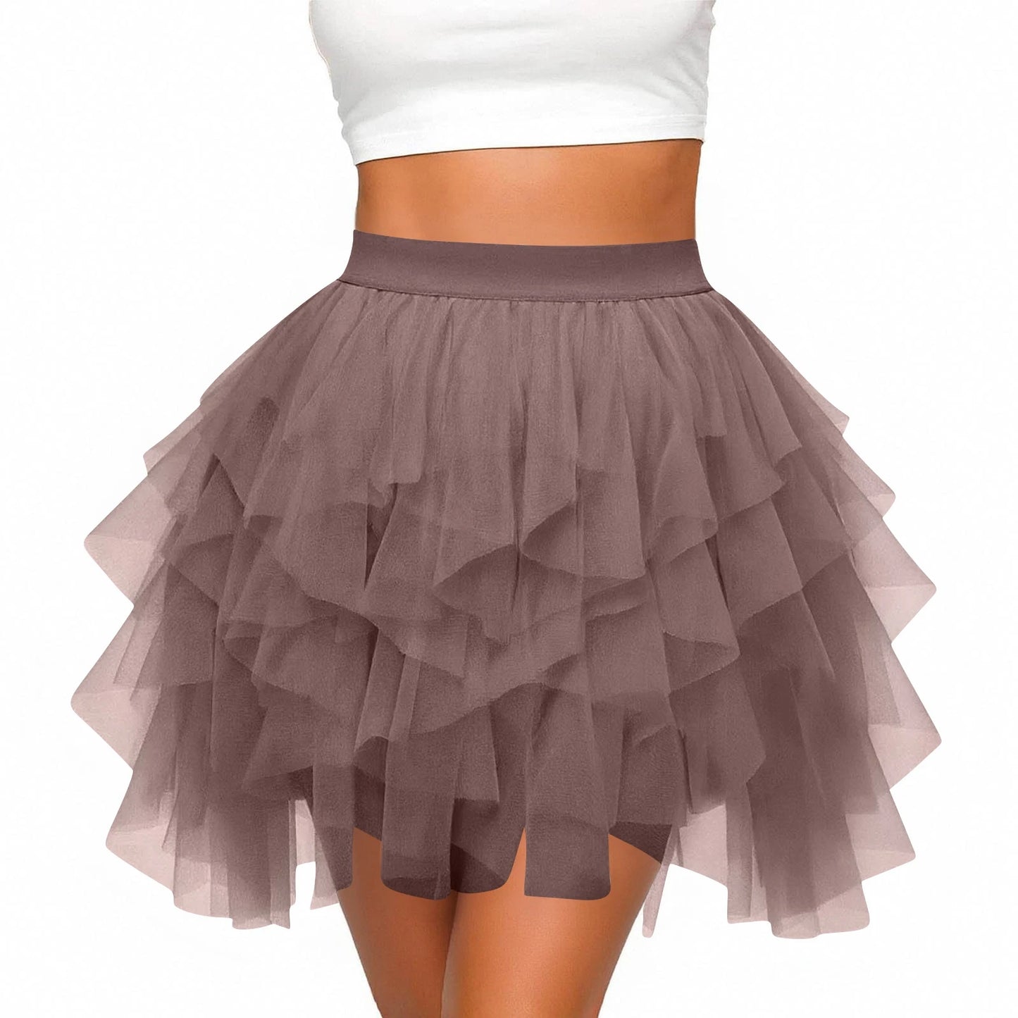 Mini Tutu en Tulle Mauve Foncé – Style Lolita et Kawaii