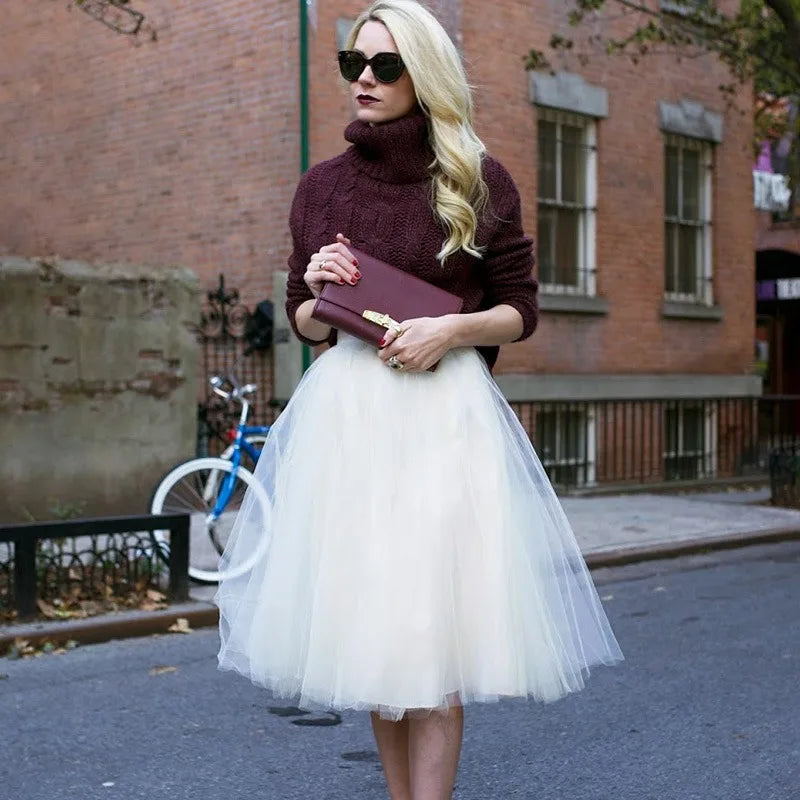 Jupe en Tulle Blanc Crème – Look Vintage et Mariage Civil