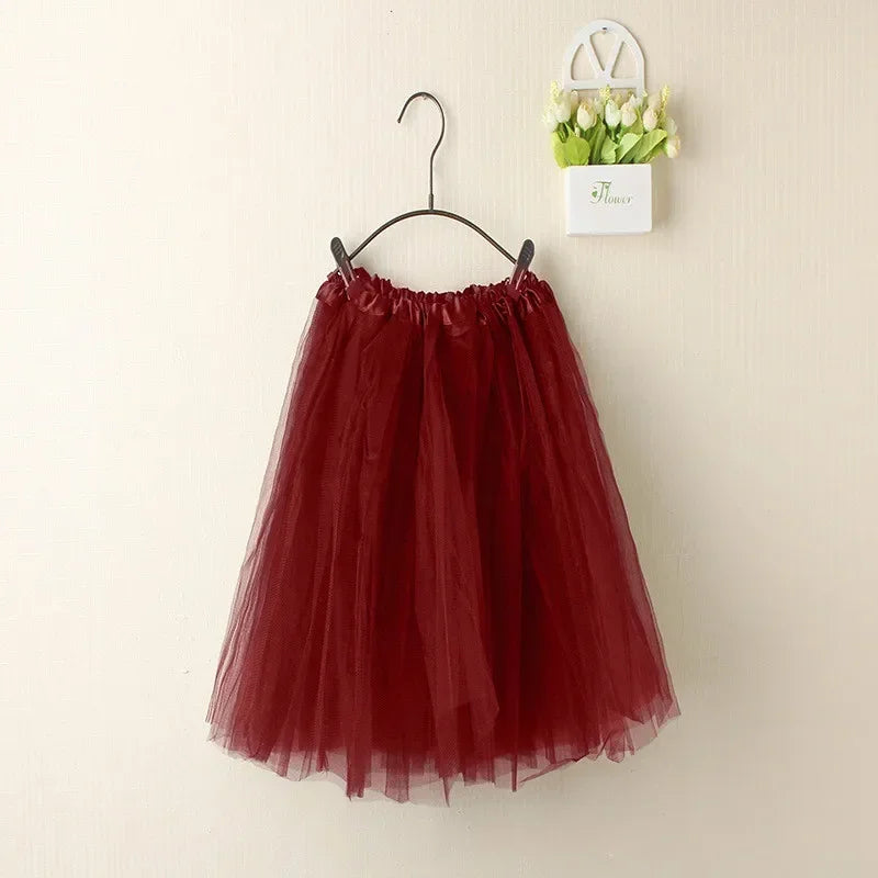 Jupe en Tulle Rouge Bordeaux – Coupe Midi Vintage de Fête