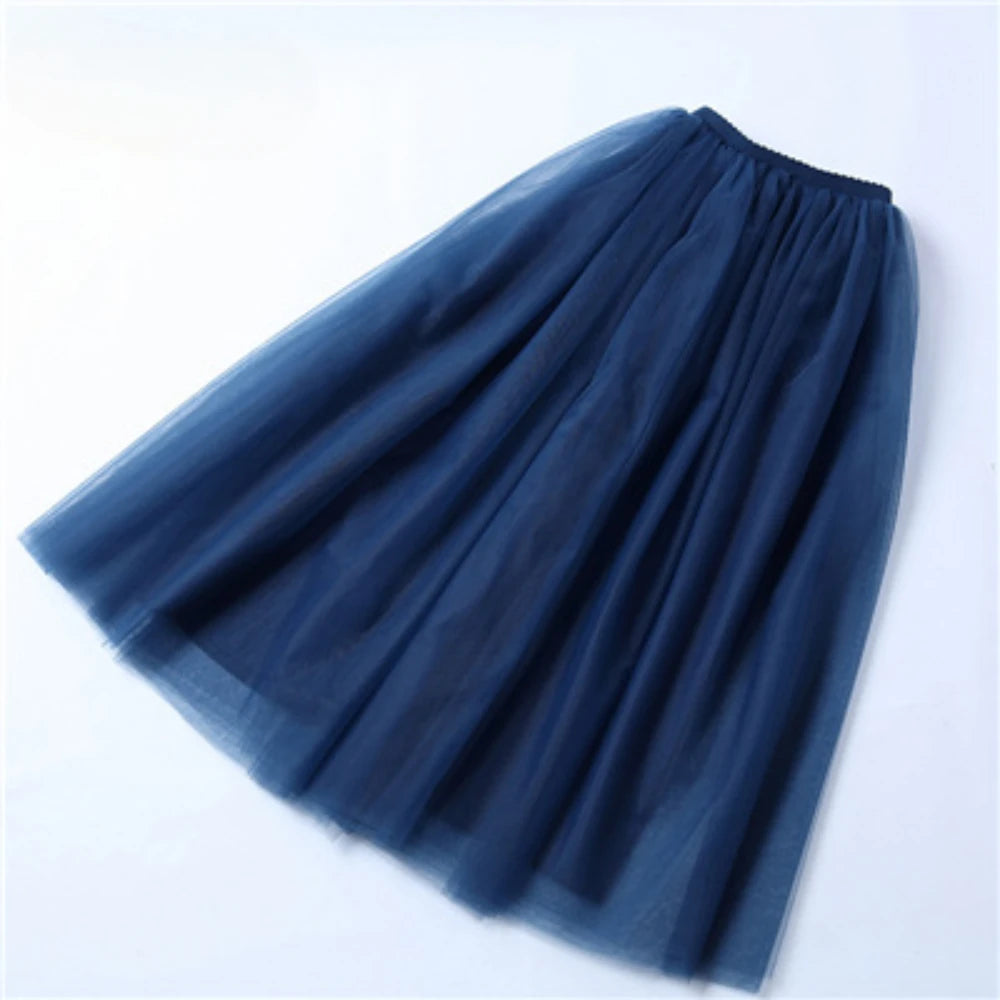Jupe en Tulle Bleu Marine - Tenue de Cérémonie Classique