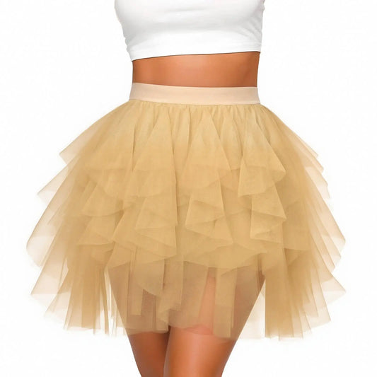 Mini Tutu en Tulle Jaune Champagne – Tenue de Soirée Pétillante