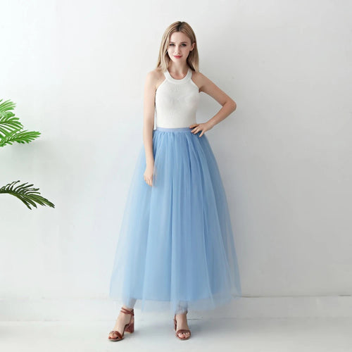 Jupe en Tulle Bleu Ciel - Baptême et Garden Party