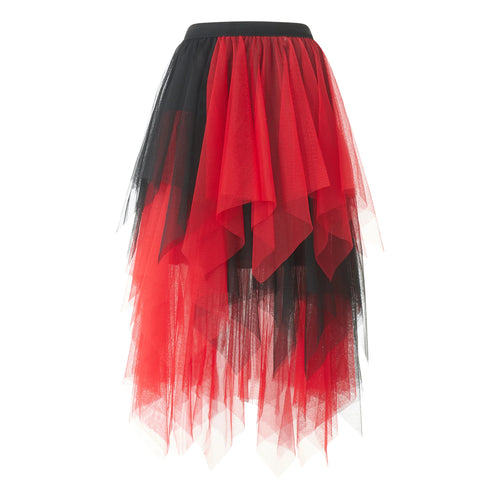 Jupe en Tulle Rouge et Noir Effet Ombré – Tenue Spectacle et Danse