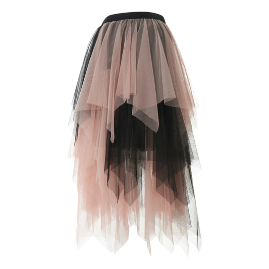 Jupe en Tulle Bicolore Nude et Noir - Style Couture et Audacieux