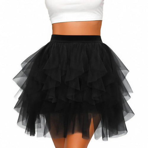 Mini Jupe en Tulle Noir Intense – Tutu de Spectacle et Soirée