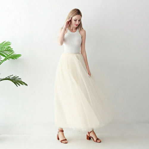 Jupe en Tulle Beige Champagne - Mariage Vintage