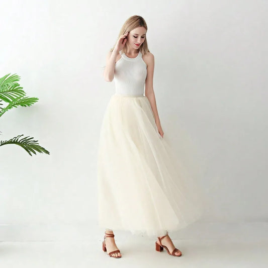 Jupe en Tulle Beige Champagne - Mariage Vintage