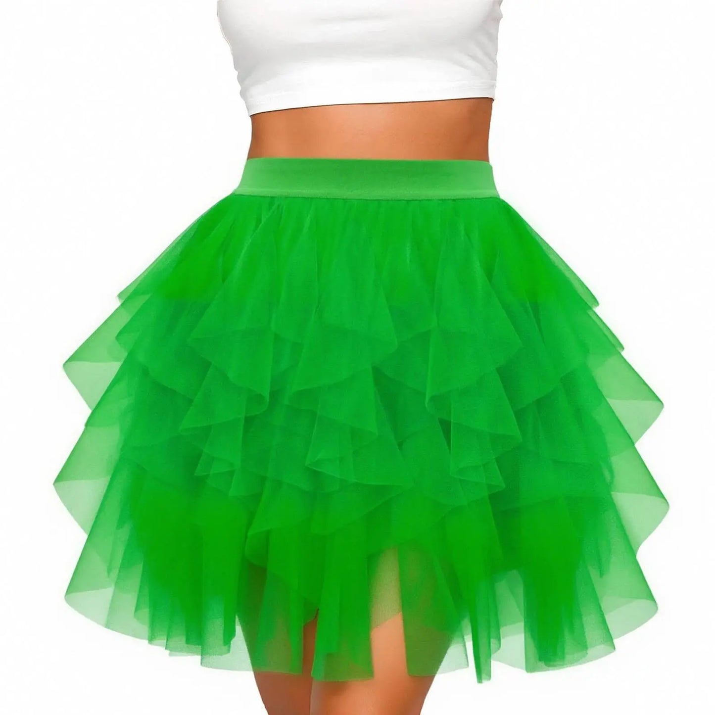 Mini Tutu en Tulle Vert Prairie - Tenue de Spectacle et Fête
