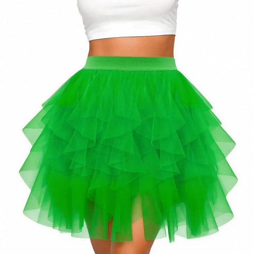 Mini Tutu en Tulle Vert Prairie - Tenue de Spectacle et Fête