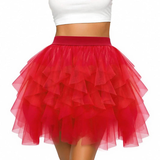 Mini Tutu en Tulle Rouge Vif – Accessoire Fête et Carnaval