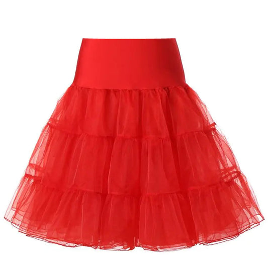 Jupon en Tulle Rouge Coquelicot - Look Rétro Années 50