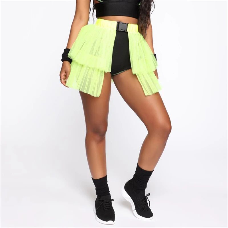 Jupe en Tulle Vert Fluorescent – Tenue de Danse et Performance