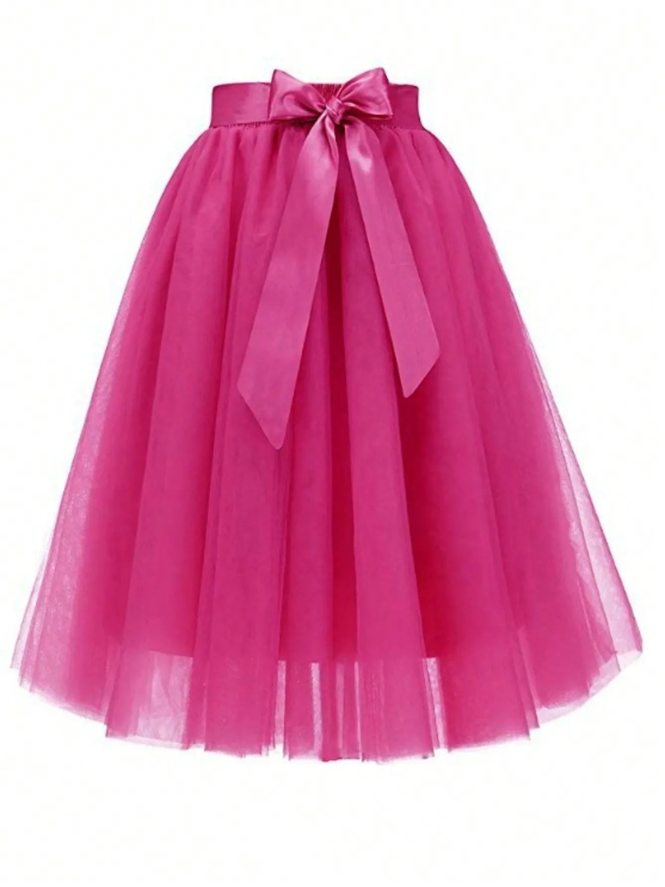 Jupe en Tulle Magenta - Tenue de Soirée avec Ceinture Ruban