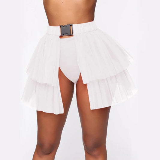 Jupe en Tulle Blanc Pur – Modèle Ouvert pour Superposition