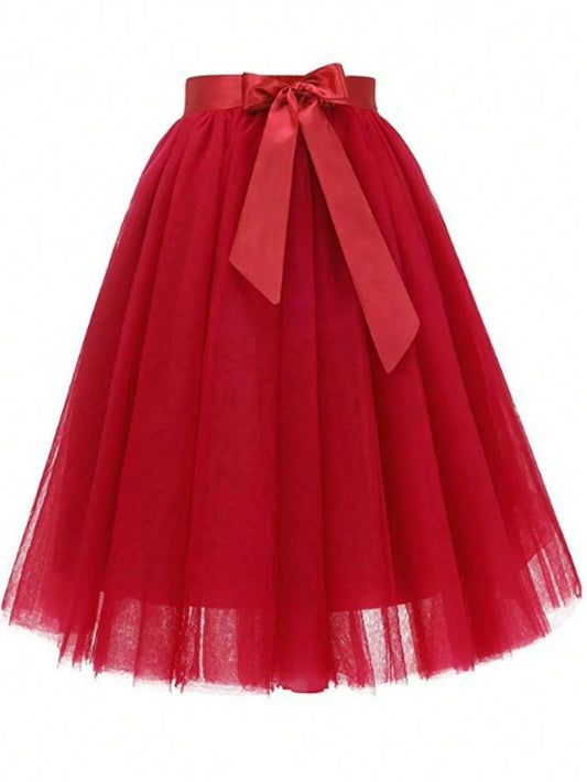Jupe en Tulle Rouge Bordeaux - Réveillon et Événement Chic