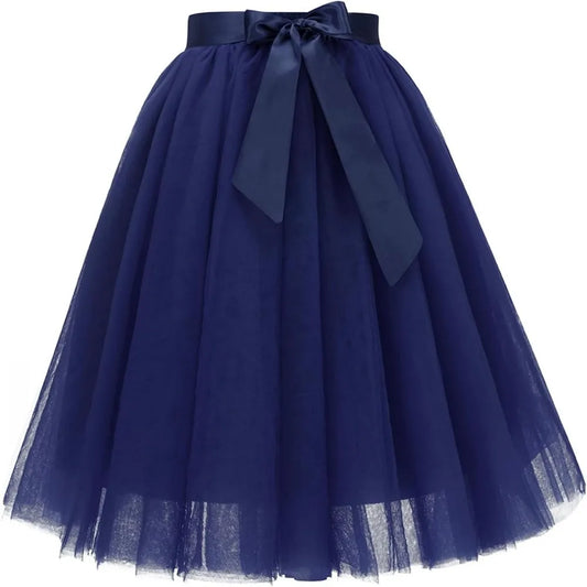 Jupe en Tulle Bleu Nuit - Tenue de Mariage Élégante