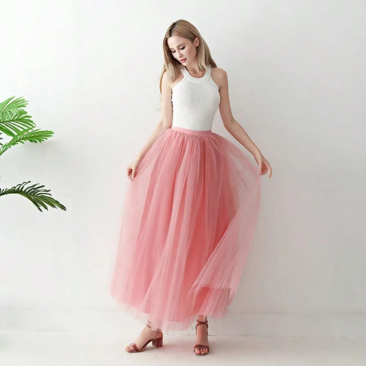 Jupe en Tulle Vieux Rose - Look Romantique Chic
