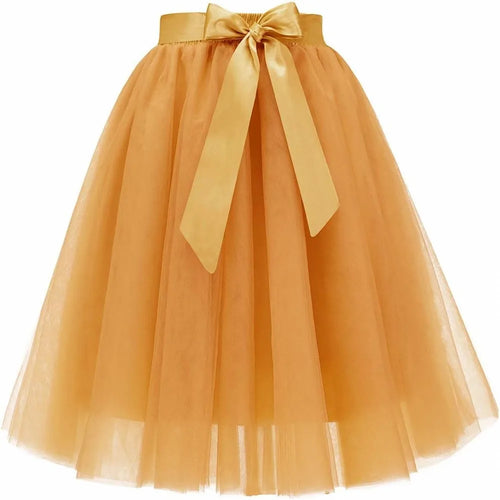 Jupe en Tulle Ocre Jaune - Style Automnal et Bohème