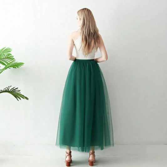 Jupe en Tulle Vert Sapin - Tenue de Fêtes et Noël