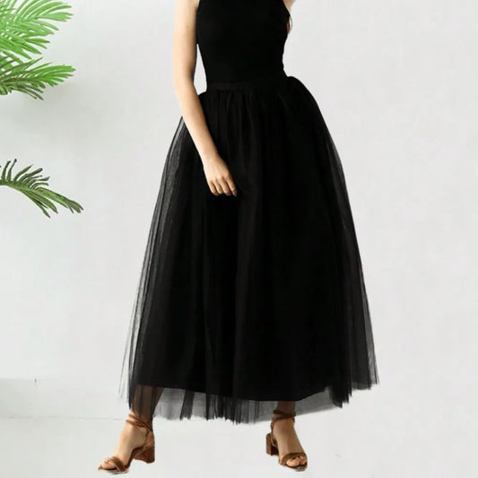 Jupe en Tulle Noir Intense - Look Gothique Chic ou Gala